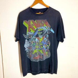 Marvel X-Men Mad Engine Tshirt VTG 2000 Black All Over Print Large